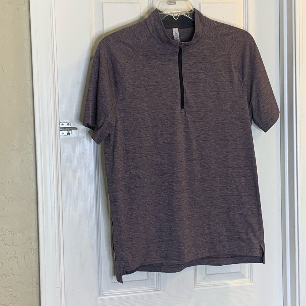 Lululemon Switchback 1/4 Zip Lookout Stripe Heathered Black Cherry Size Large - Picture 3 of 9